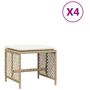 Voir la diapositive 2 : VIDAXL Tabourets de jardin et coussins lot de 4 beige 41x41x36cm rotin