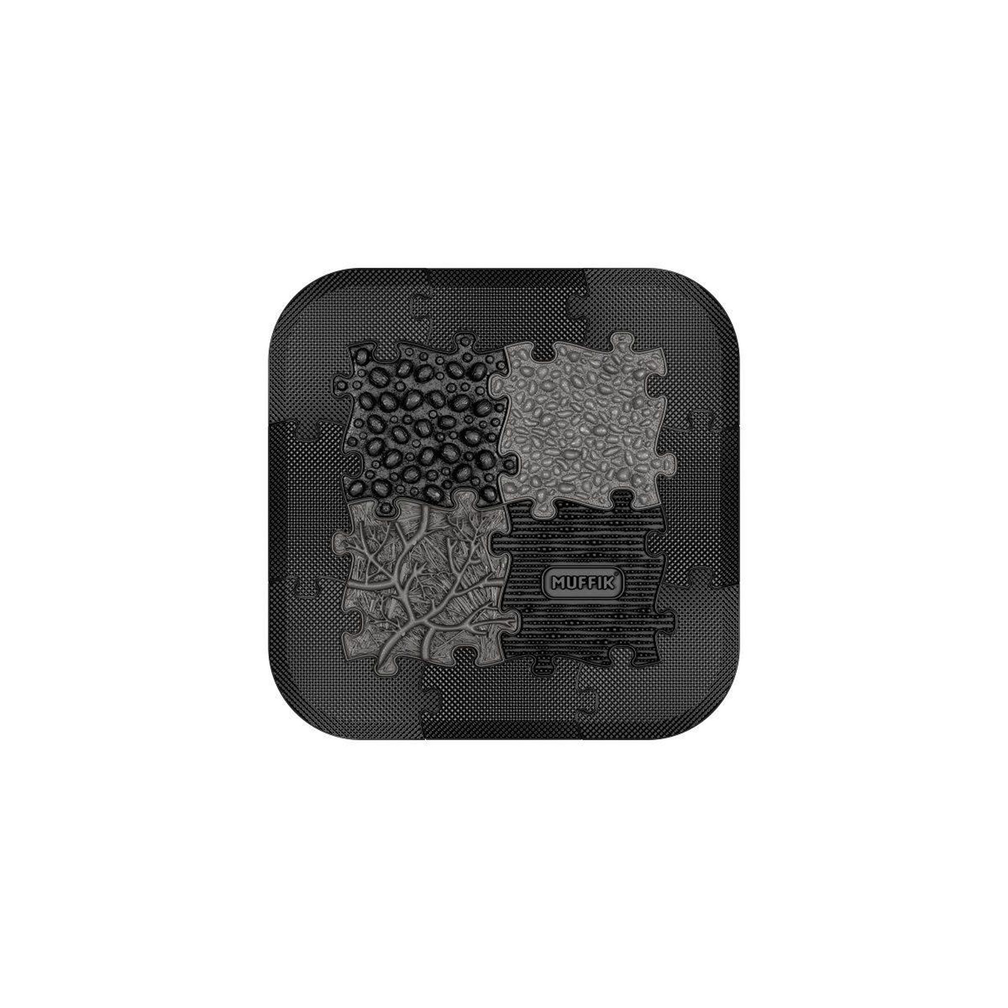 MUFFIK Tapis sensoriel  ensemble power - 12 pièces, noir, graphite