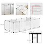 Voir la diapositive 3 : PAWHUT Enclos parc modulable petits animaux - 20 panneaux - dim. 175L x 70l x 45H cm - acier noir PP blanc