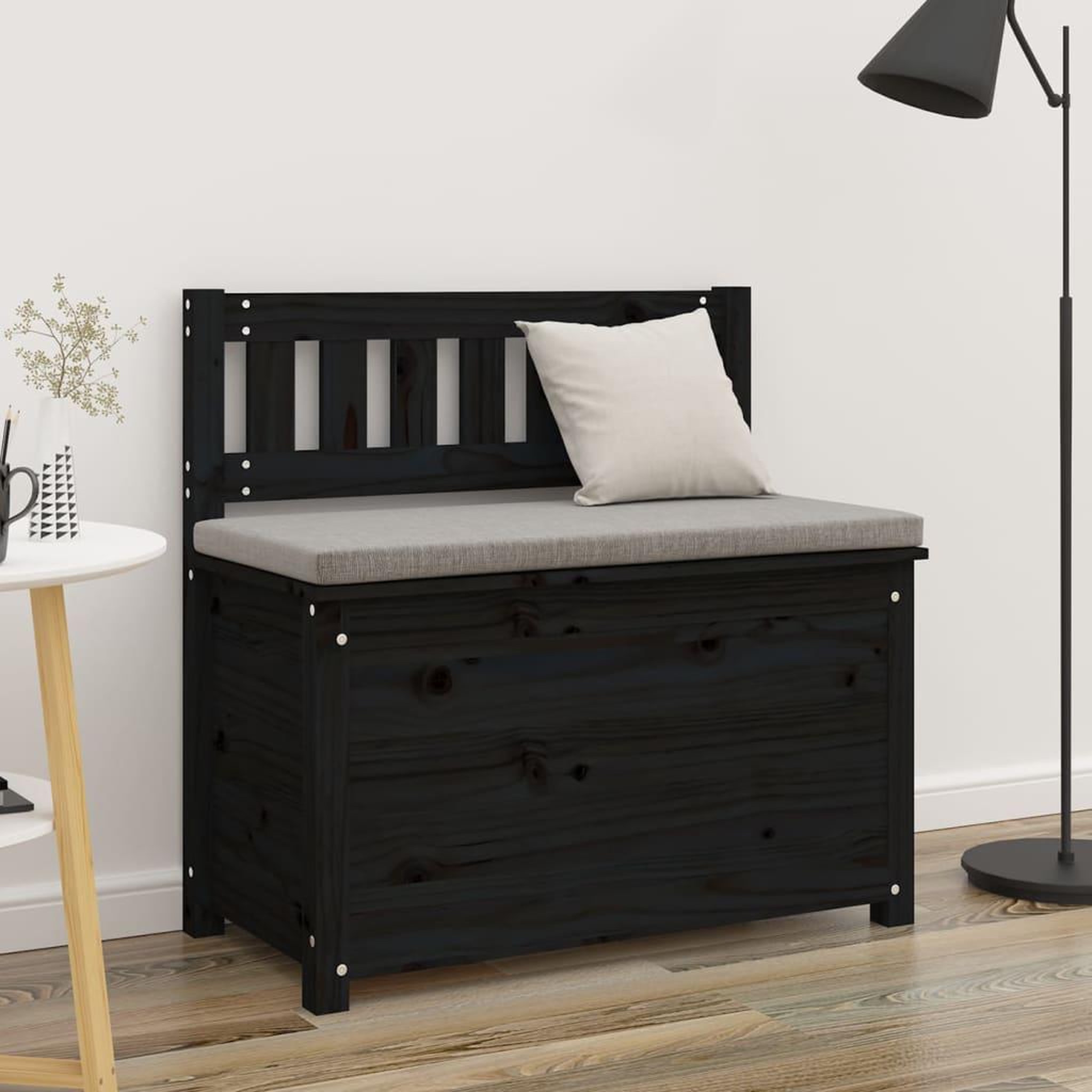 Voir la diapositive 3 : VIDAXL Banc Noir 80x41x77 cm Bois de pin massif