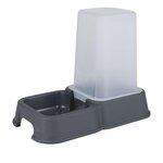 TOILINUX Distributeur de croquettes et d'eau - 3,5 L - Gris anthracite