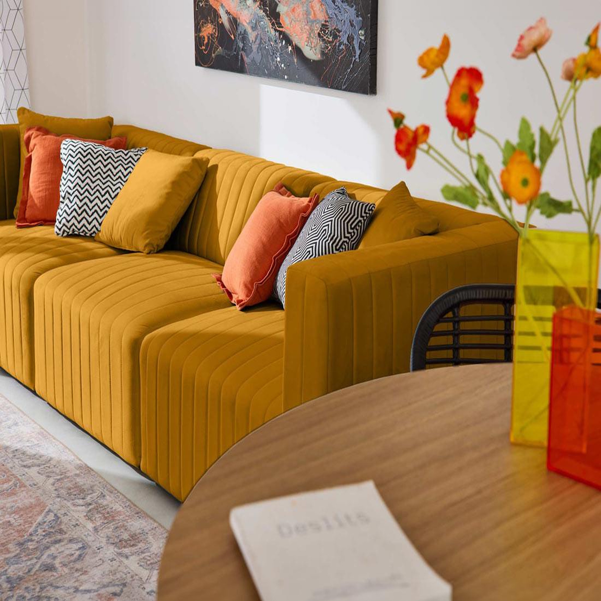 Voir la diapositive 3 : BEST MOBILIER Nova - canapé modulable 3 places - en velours