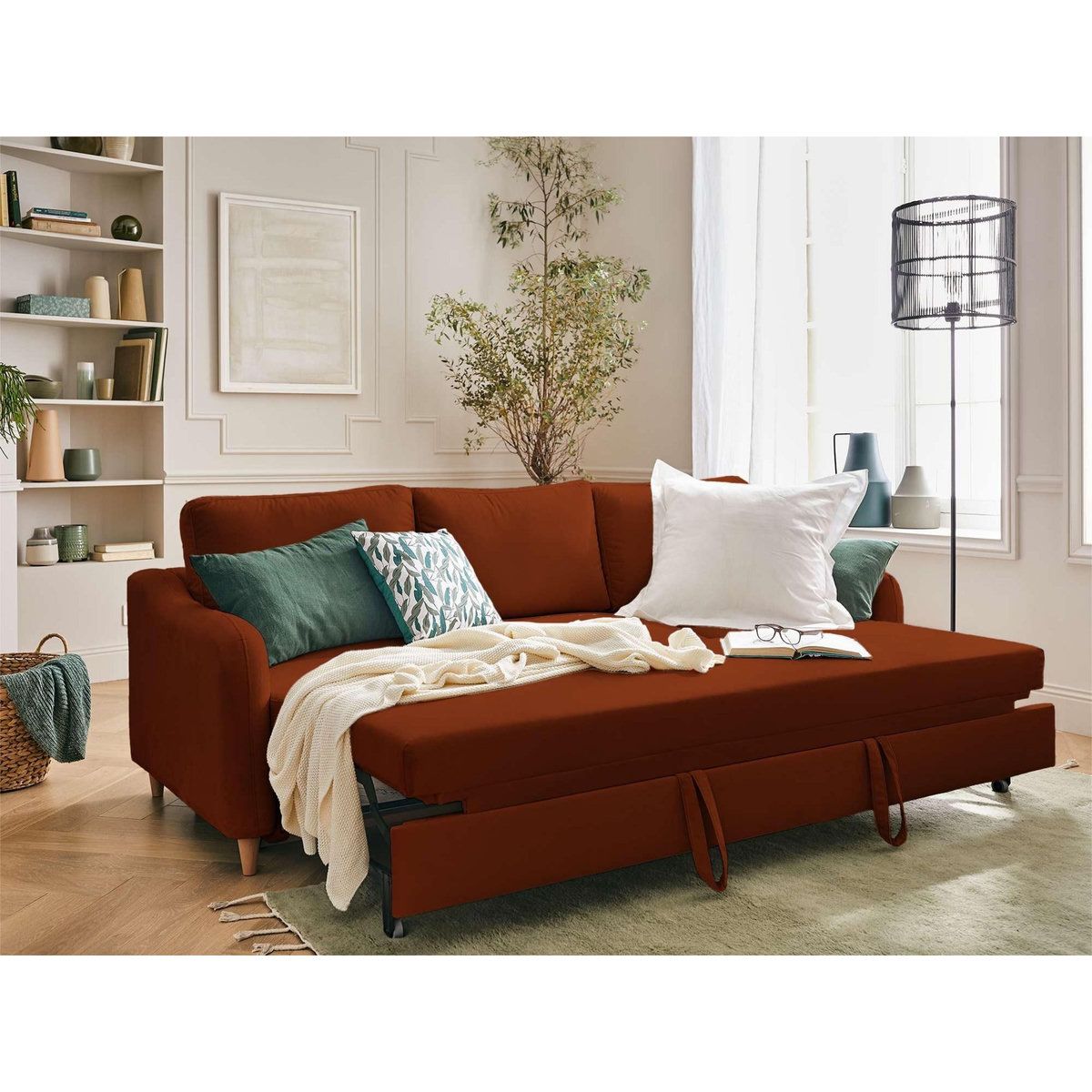 LISA DESIGN Will - canapé 3 places - convertible - en tissu