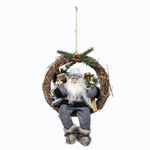 ATMOSPHERA Couronne Père Noël Déco  Ski  42cm Gris & Beige