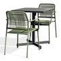 Voir la diapositive 1 : Paris Prix Ensemble Table de jardin & 2 Fauteuils  Louise & Marceau  74cm Anthracite & Vert Olive