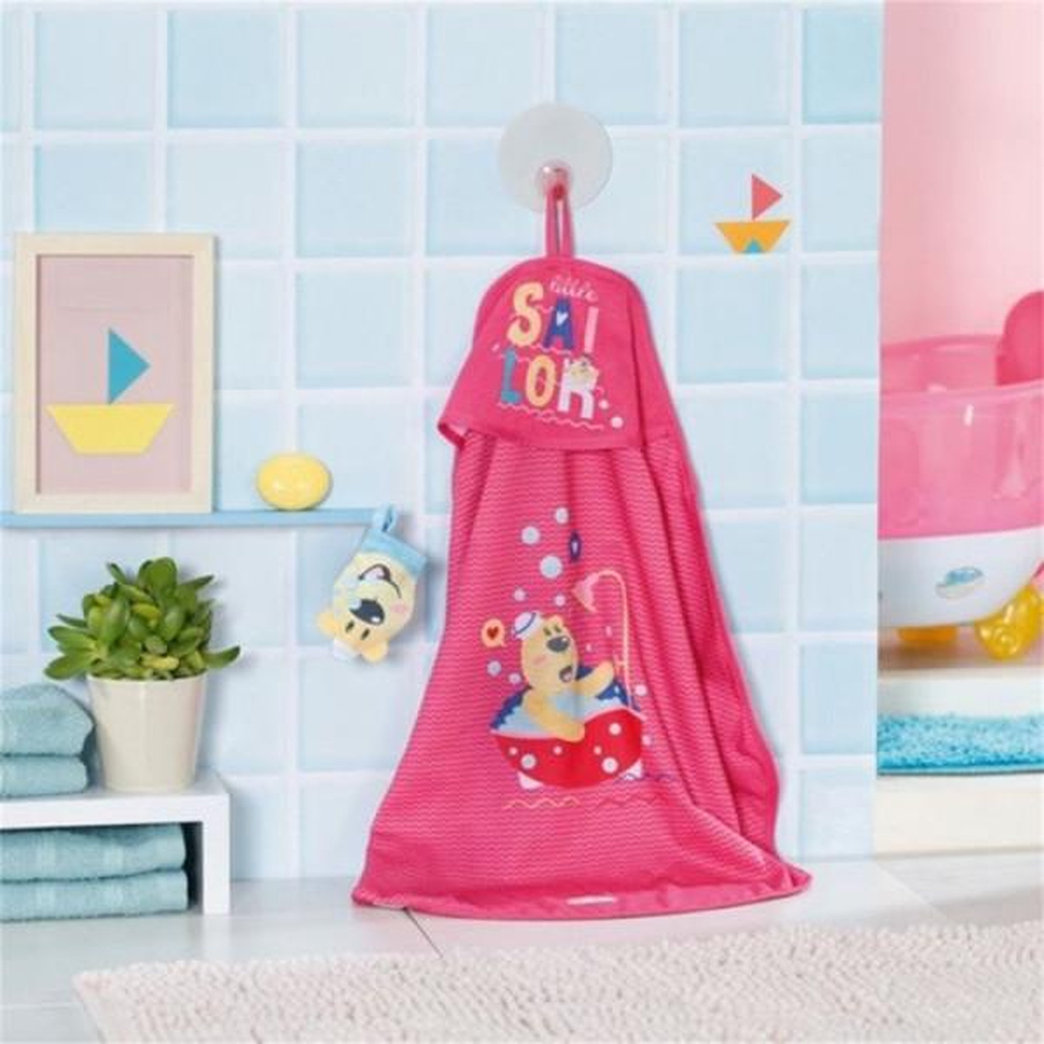 Voir la diapositive 2 : Zapf Creation Baby born bath serviette de bain a capuche et gant de toilettes