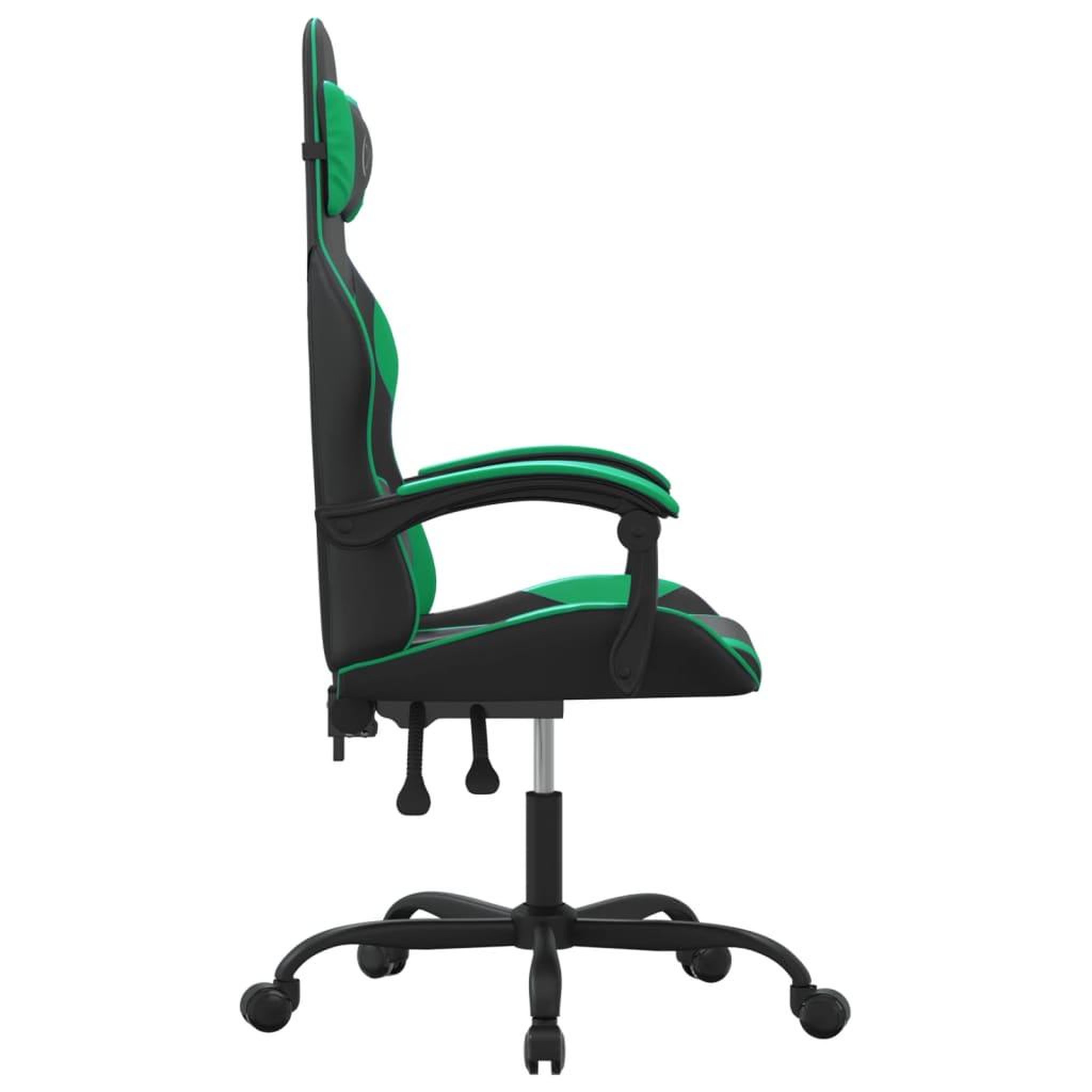 Voir la diapositive 4 : VIDAXL Chaise de jeu pivotante Noir et vert Similicuir