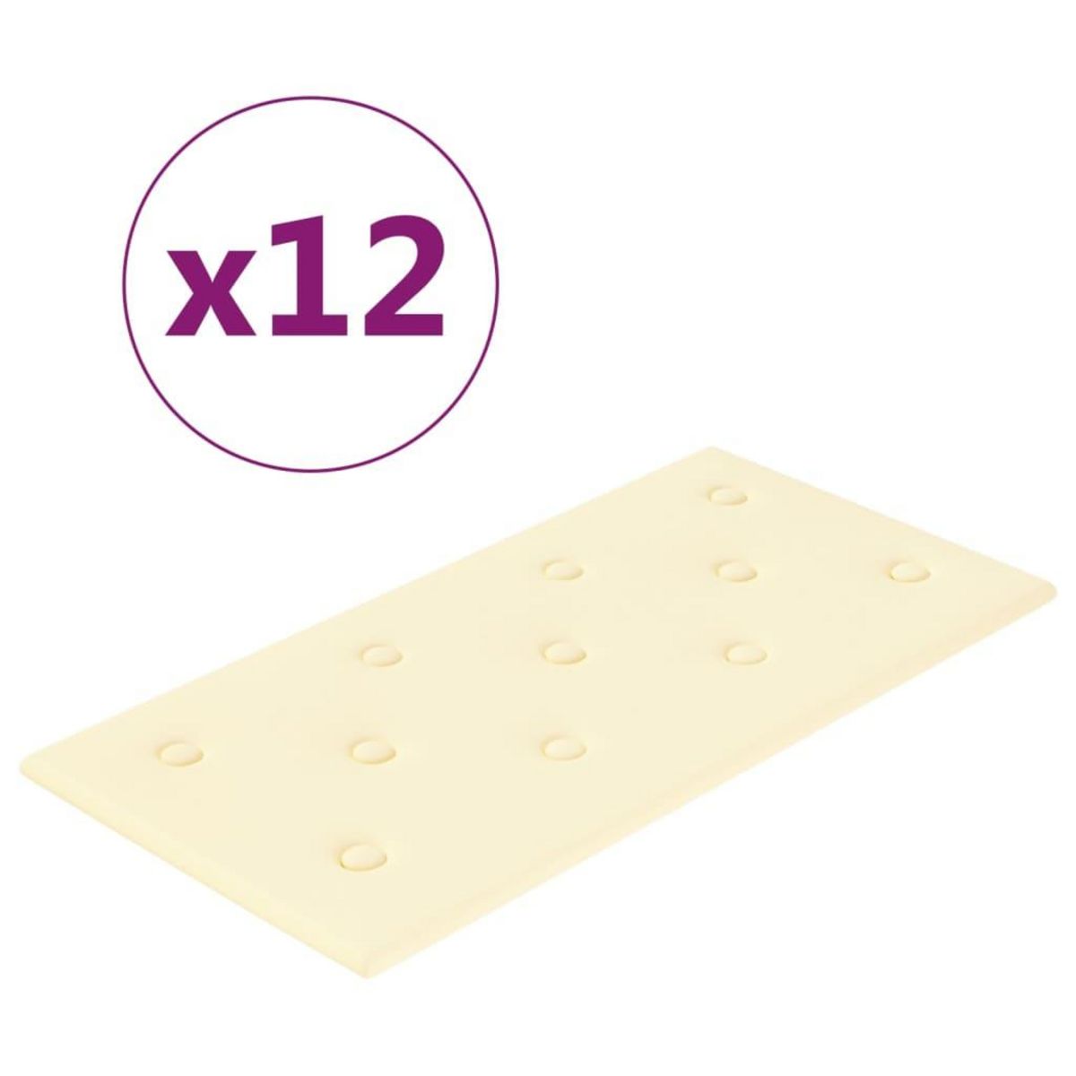 VIDAXL Panneaux muraux 12 pcs Creme 60x30 cm Similicuir 2,16 m^2