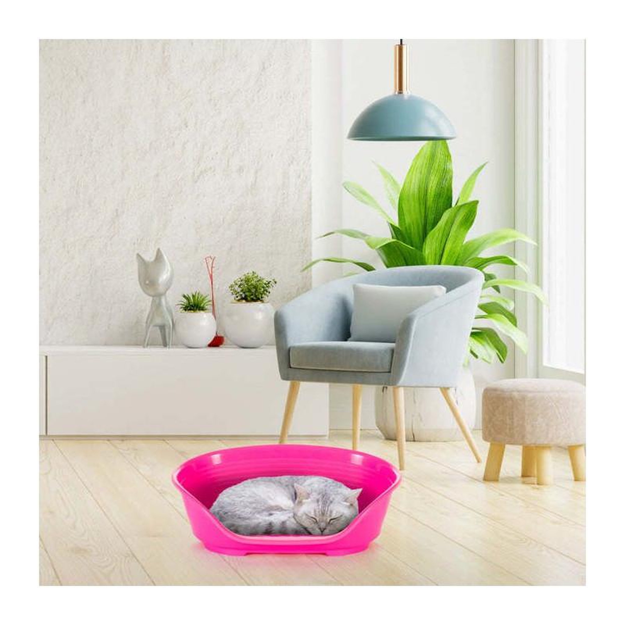 Voir la diapositive 2 : Ferplast Panier-Corbeille SIESTA DELUXE Taille 2 - 49*36*17,5 cm - Fuschia -FERPLAST
