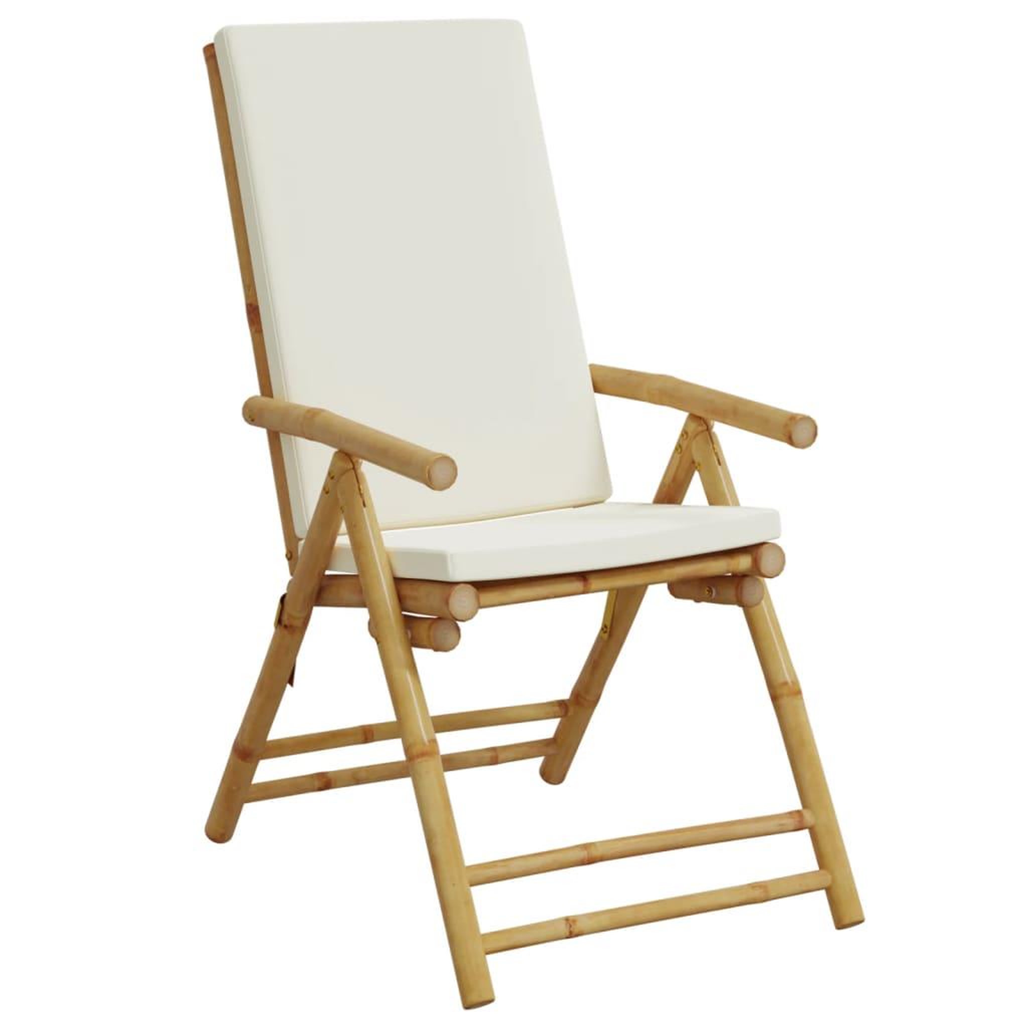 Voir la diapositive 4 : VIDAXL Chaises inclinables de jardin pliantes lot de 2 coussins bambou