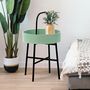 Voir la diapositive 3 : VS VENTA-STOCK Table auxiliaire Jaipur avec Plateau en MDF Vert et Structure métallique en Noir Mat