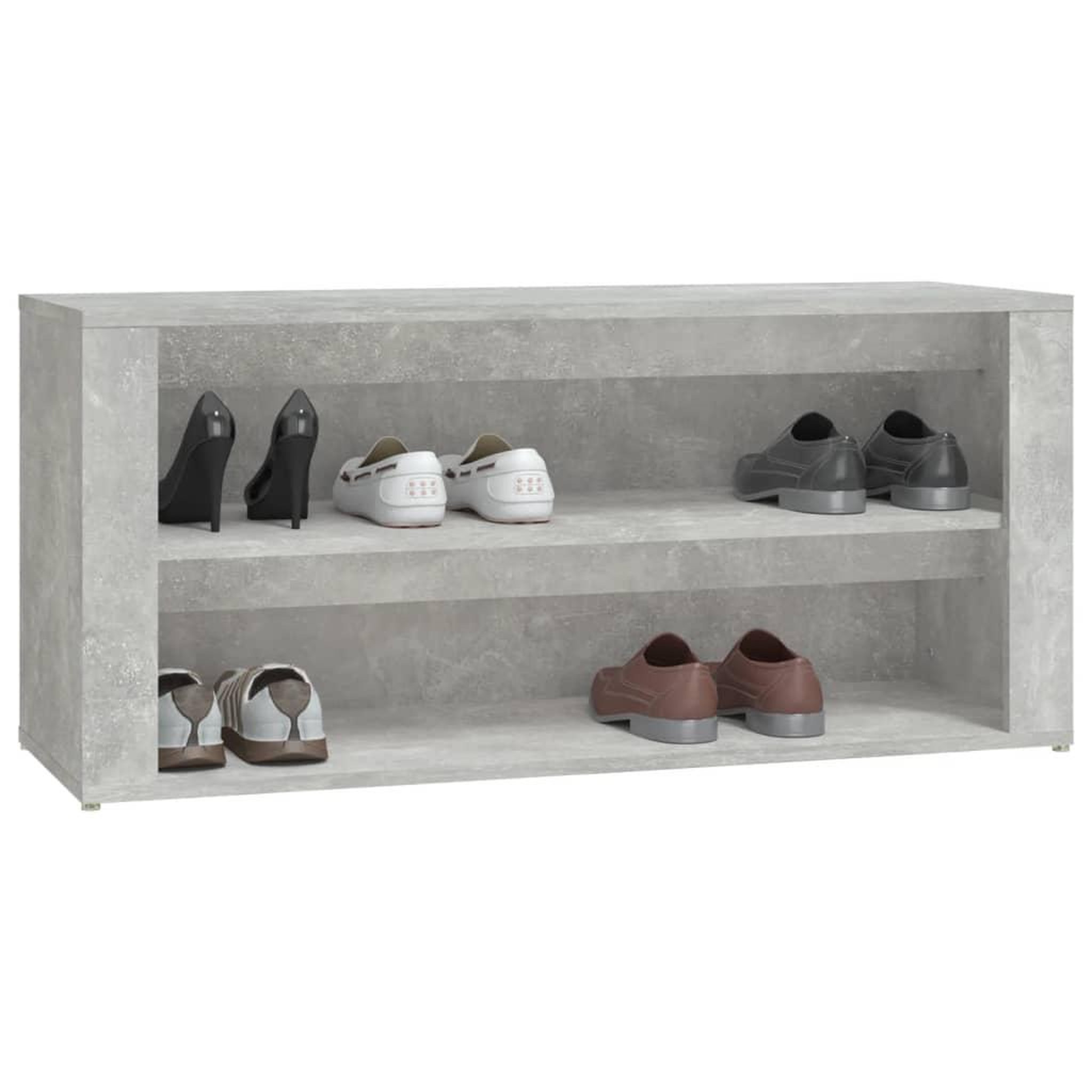 Voir la diapositive 4 : VIDAXL Etagere a chaussures Gris beton 100x35x45 cm Bois d'ingenierie