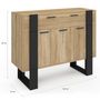 Voir la diapositive 5 : ID MARKET Buffet 100 cm PHOENIX 3 portes et 1 tiroir bois et noir