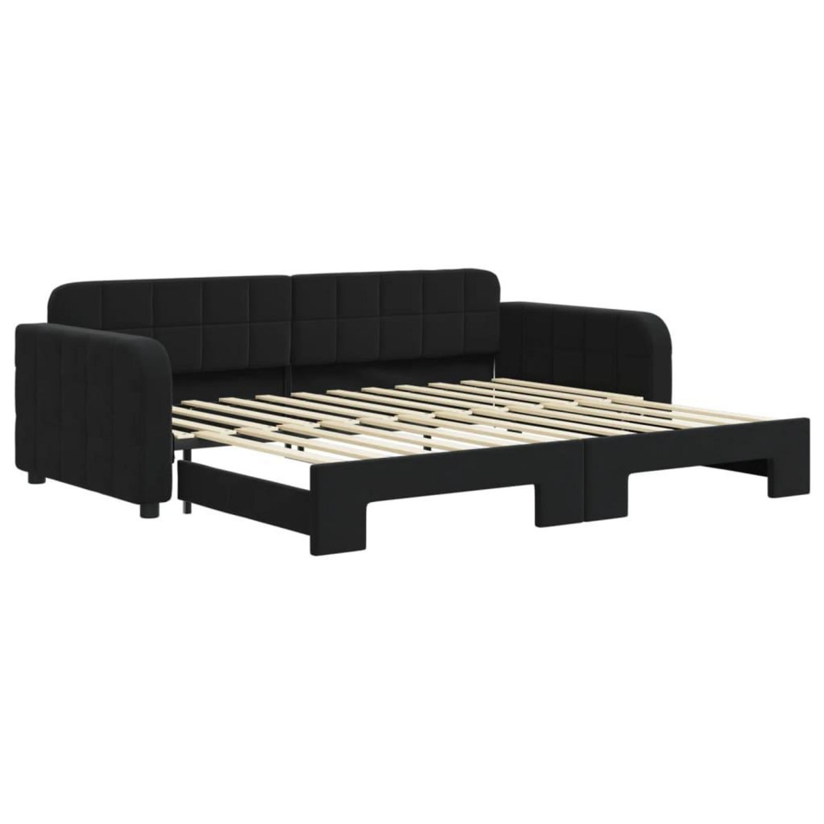 VIDAXL Lit de jour avec gigogne sans matelas noir 90x200 cm