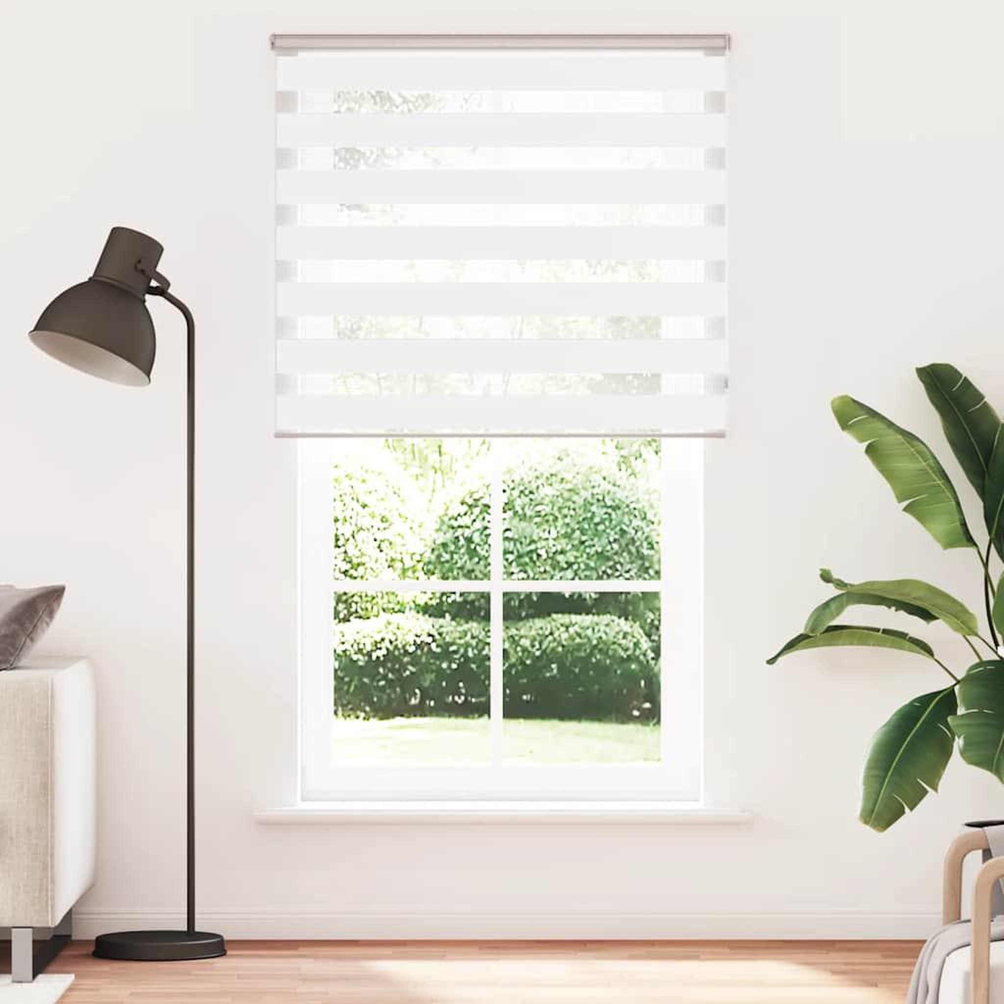Voir la diapositive 2 : VIDAXL Store zebre blanc 120x200 cm largeur du tissu 115,9cm polyester
