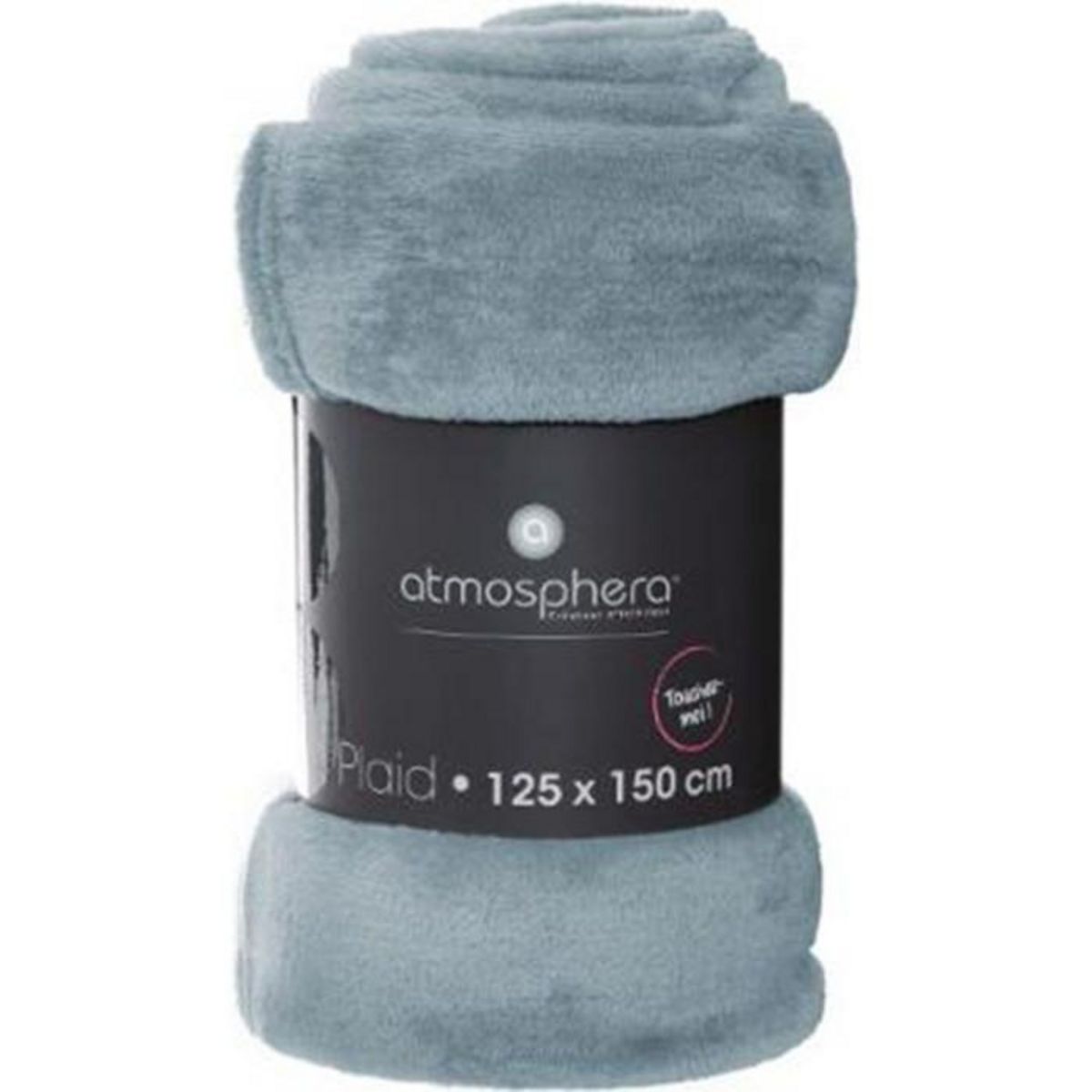 ATMOSPHERA Plaid Doux Uni  Flanel  125x150cm Orage