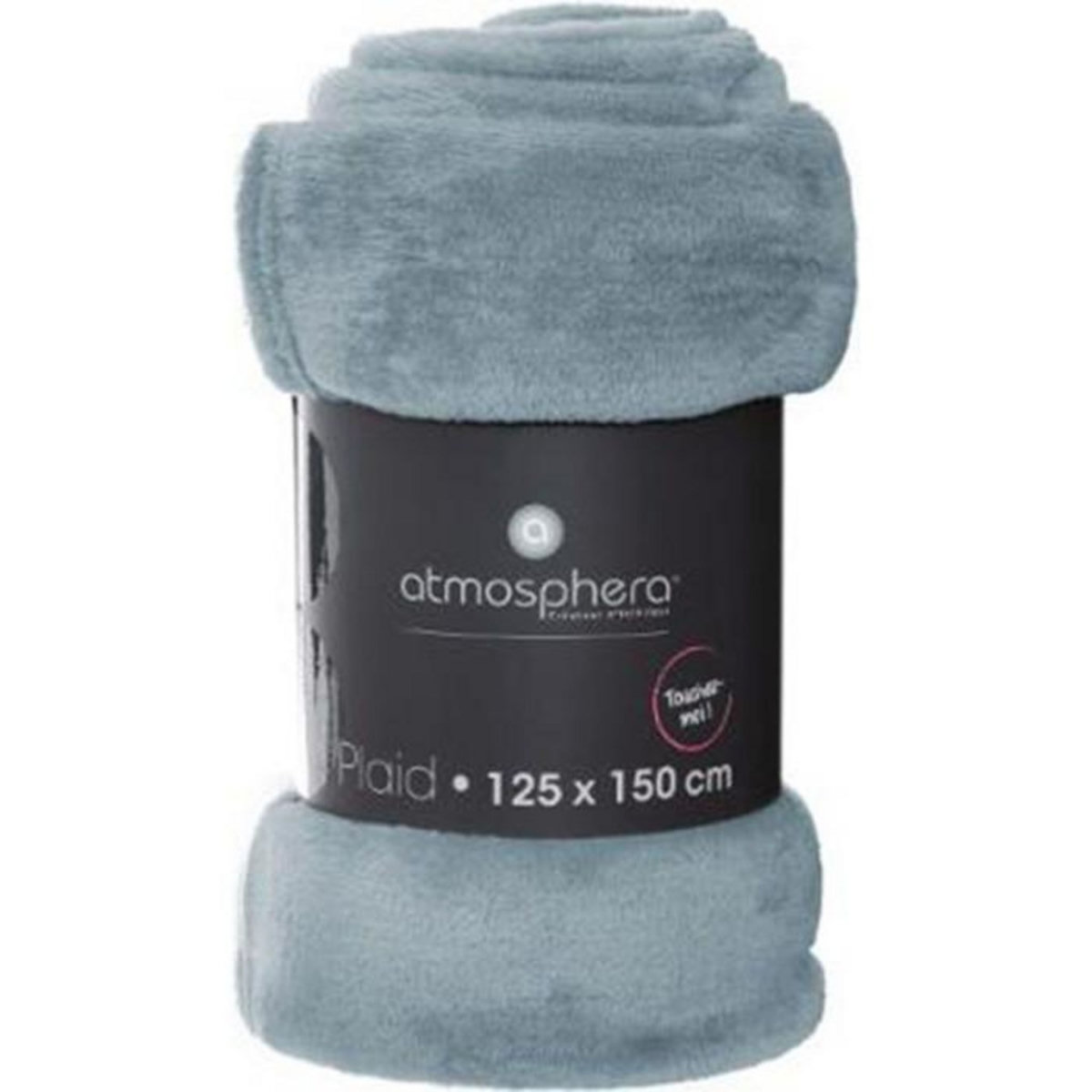 ATMOSPHERA Plaid Doux Uni  Flanel  125x150cm Orage