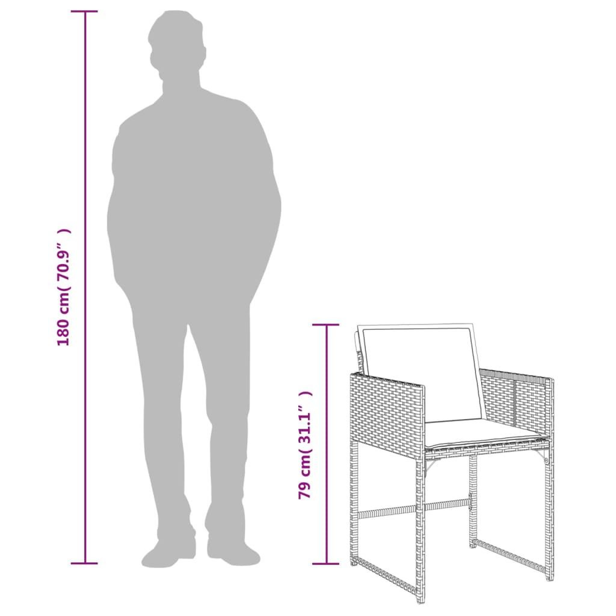 Voir la diapositive 6 : VIDAXL Chaises de jardin avec coussins lot de 4 melange beige