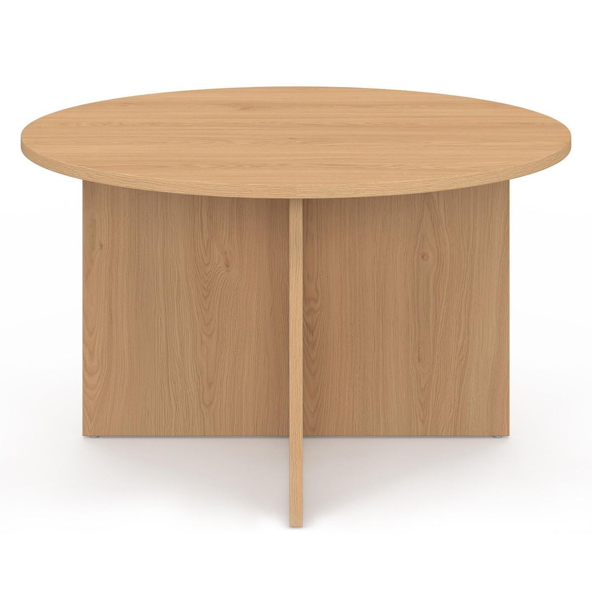 ID MARKET Table basse ronde MARTHE 70 cm bois façon hêtre