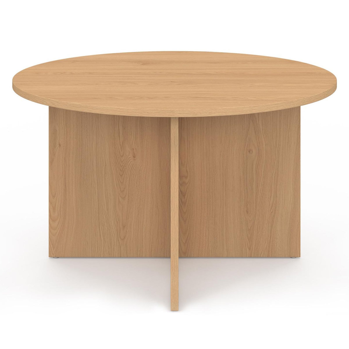 ID MARKET Table basse ronde MARTHE 70 cm bois façon hêtre