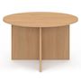 Voir la diapositive 3 : ID MARKET Table basse ronde MARTHE 70 cm bois façon hêtre
