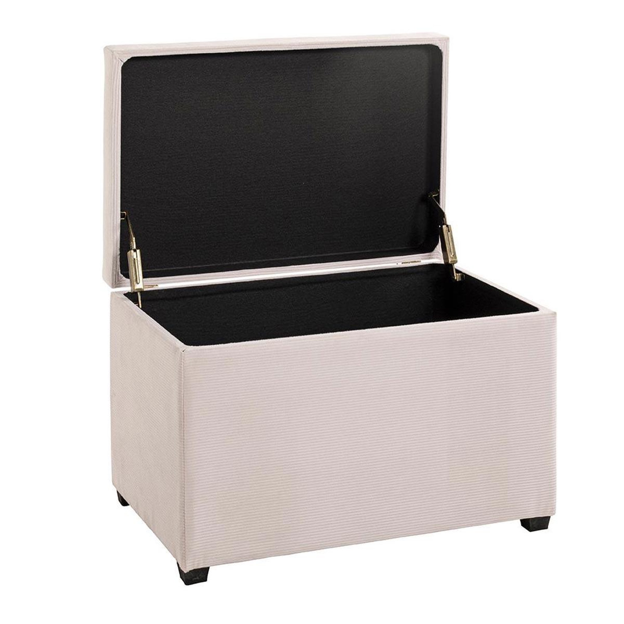 Voir la diapositive 2 : Paris Prix Banc coffre de rangement côtelé  timmy  58cm écru