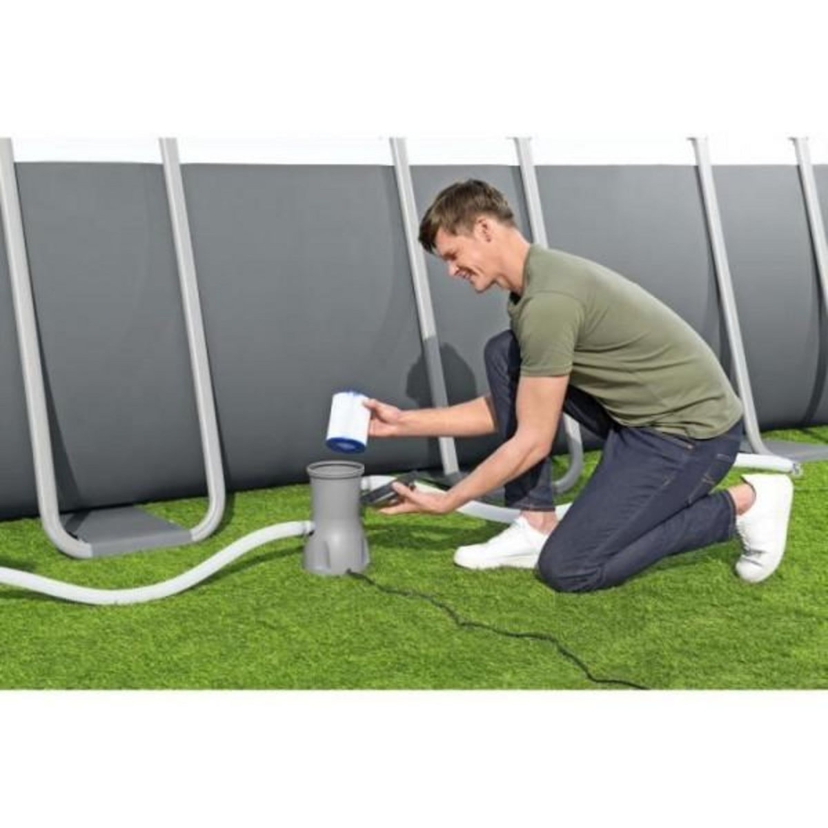 BESTWAY Réchauffeur électrique - Bestway - Pour piscine hors sol - Gris