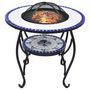 Voir la diapositive 3 : VIDAXL Table de foyer mosaïque Bleu et blanc 68 cm Ceramique