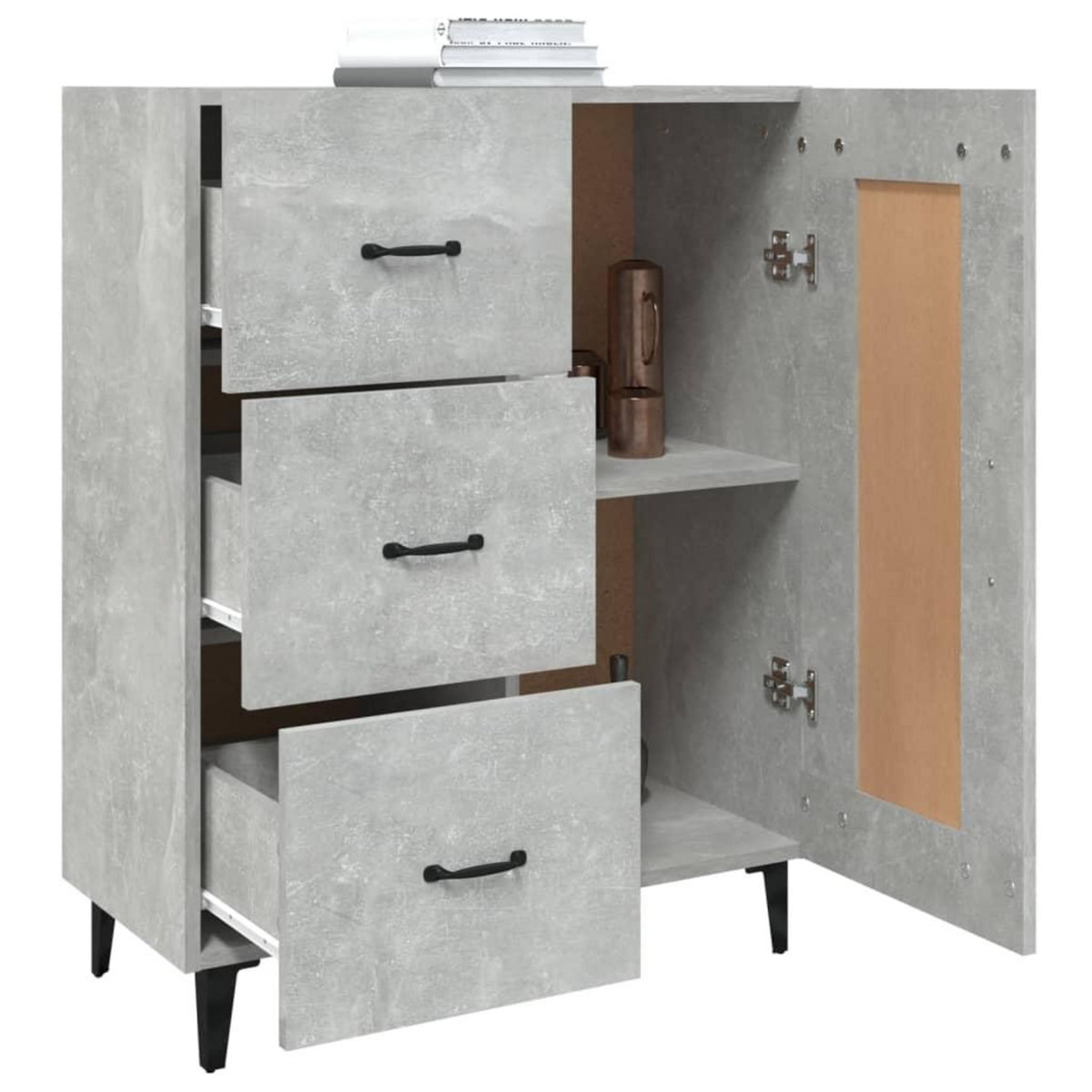 VIDAXL Buffet Gris beton 69,5x34x90 cm Bois d'ingenierie