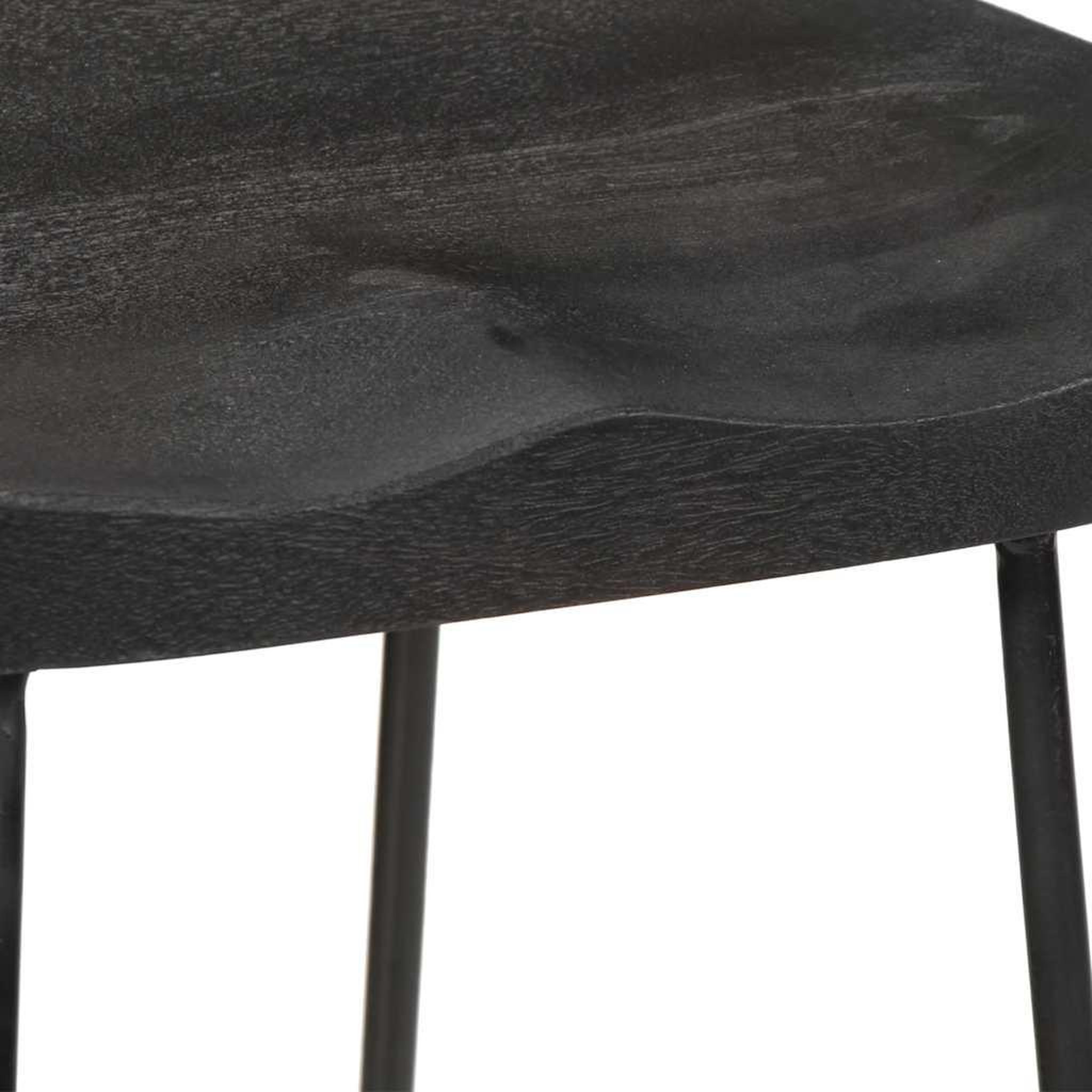 Voir la diapositive 5 : VIDAXL Tabourets de bar lot de 2 noir 45x40x78 cm bois manguier massif
