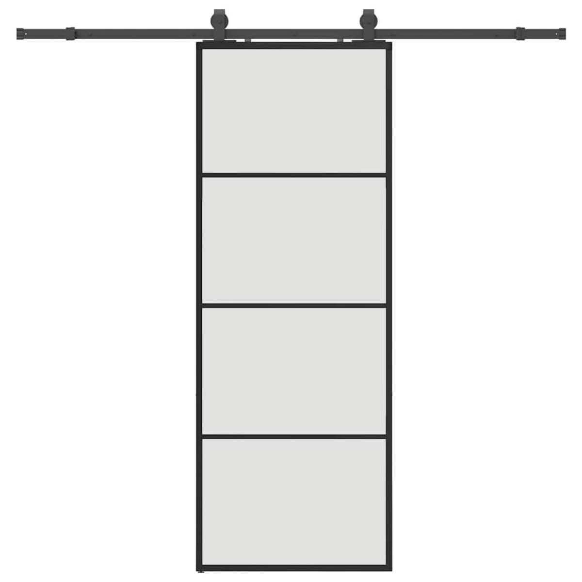 VIDAXL Porte coulissante kit de quincaillerie noir 76x205 cm verre ESG