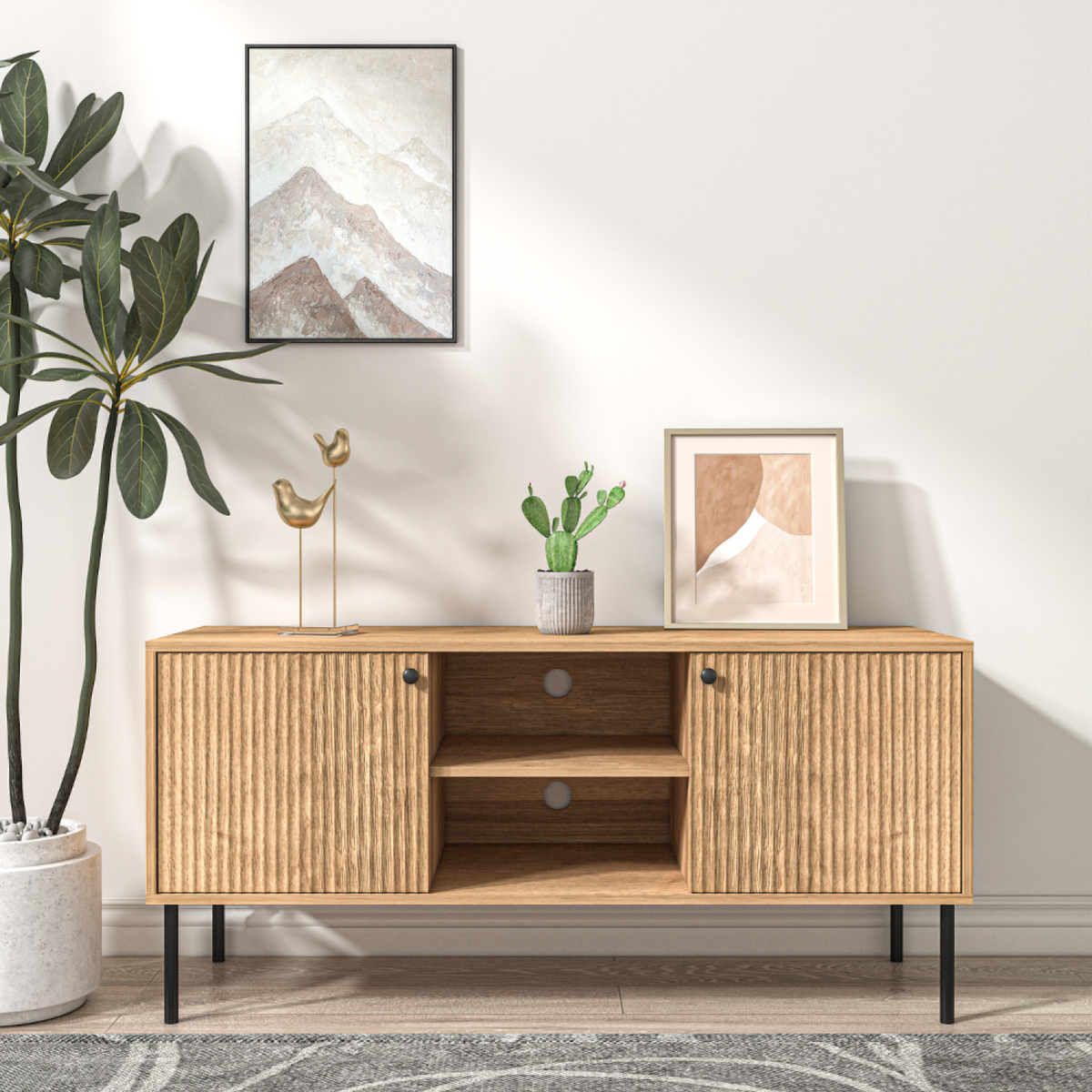 CONCEPT USINE Buffet en bois avec 2 portes et 2 niches EDGE