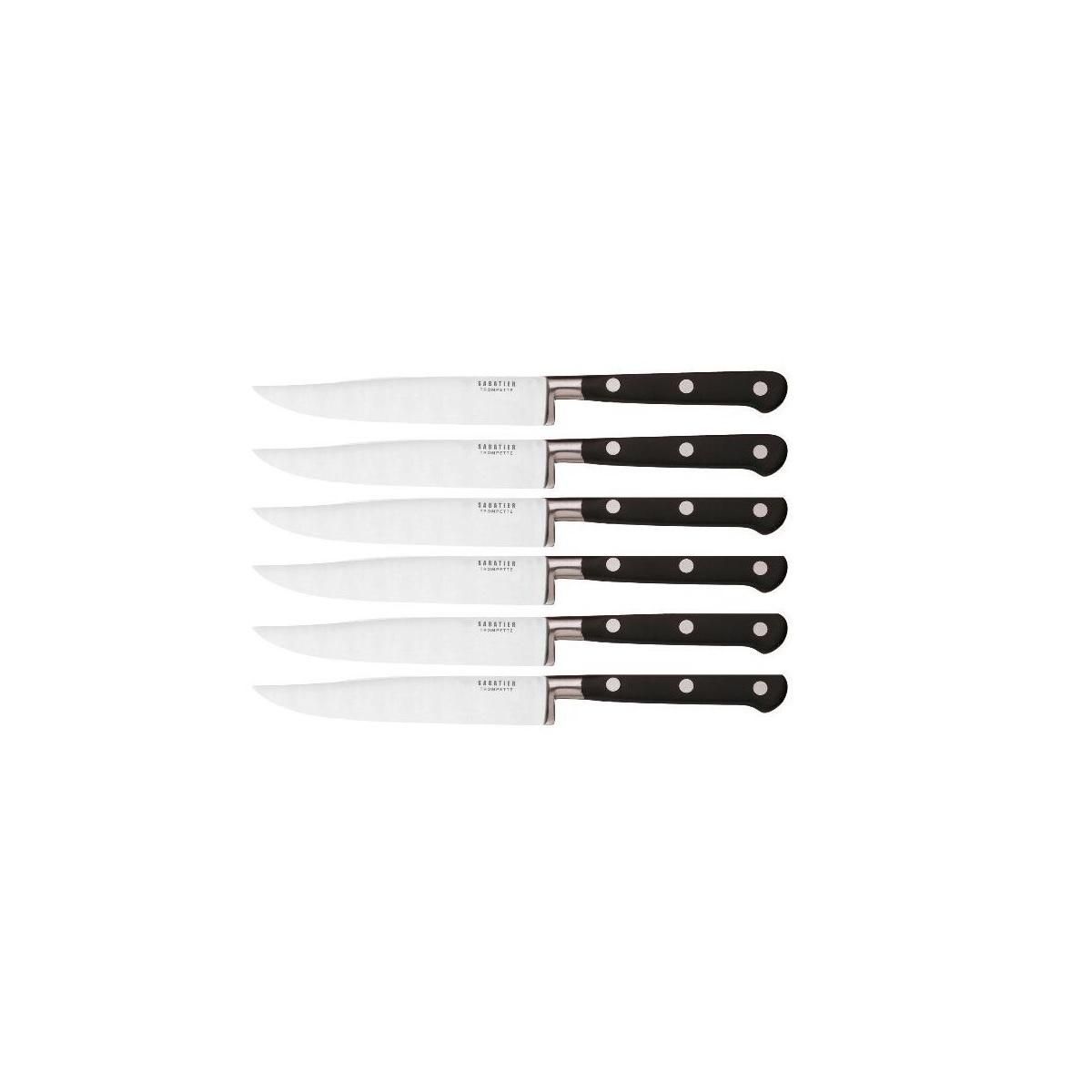RICHARDSON SHEFFIELD Coffret 6 couteaux steak lame lisse noir - 658502-1