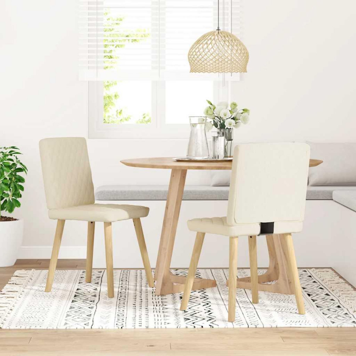 VIDAXL Chaises a manger lot de 2 Lin