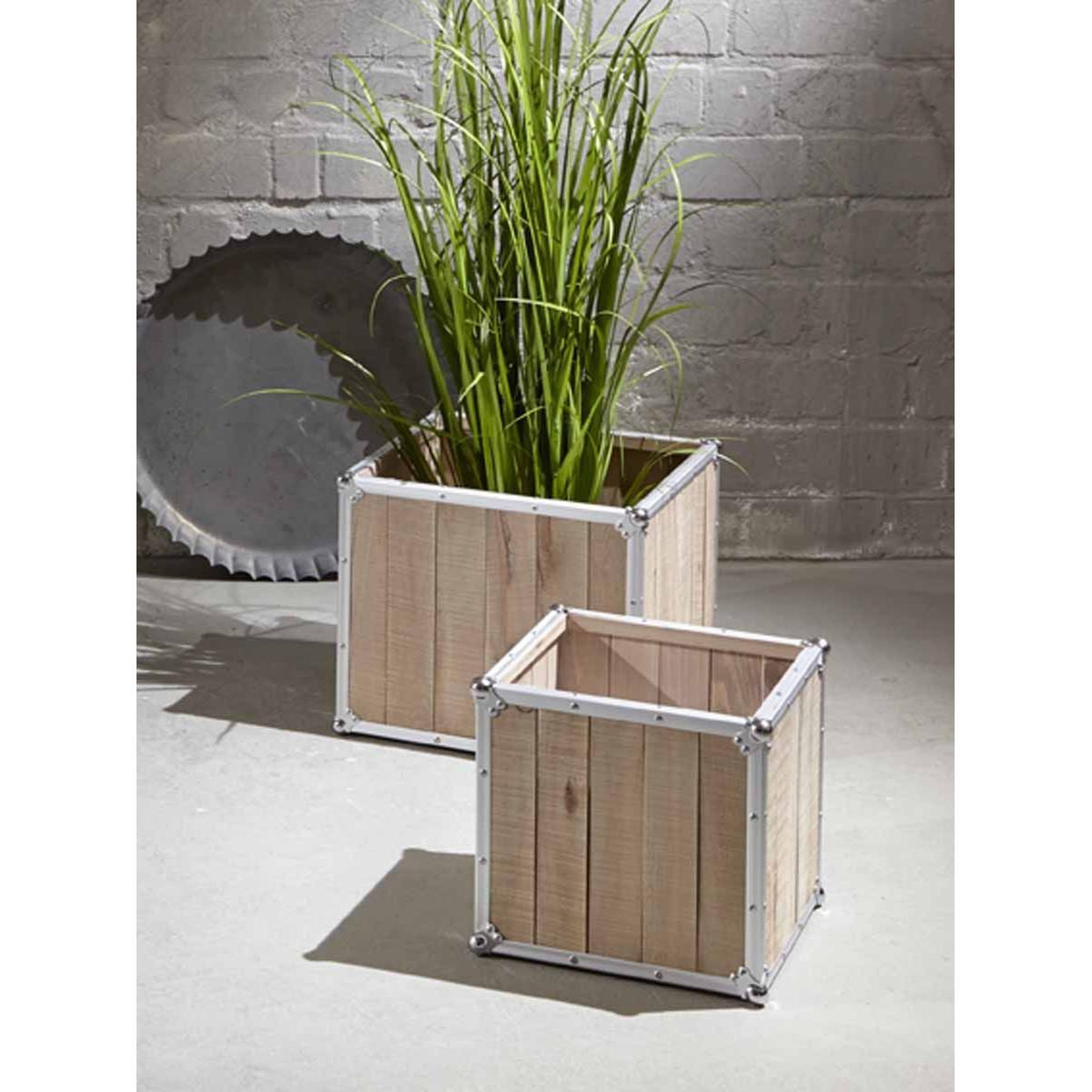 Voir la diapositive 3 : Paris Prix Lot de 2 Tables d'Appoint  Mallette  47cm Naturel
