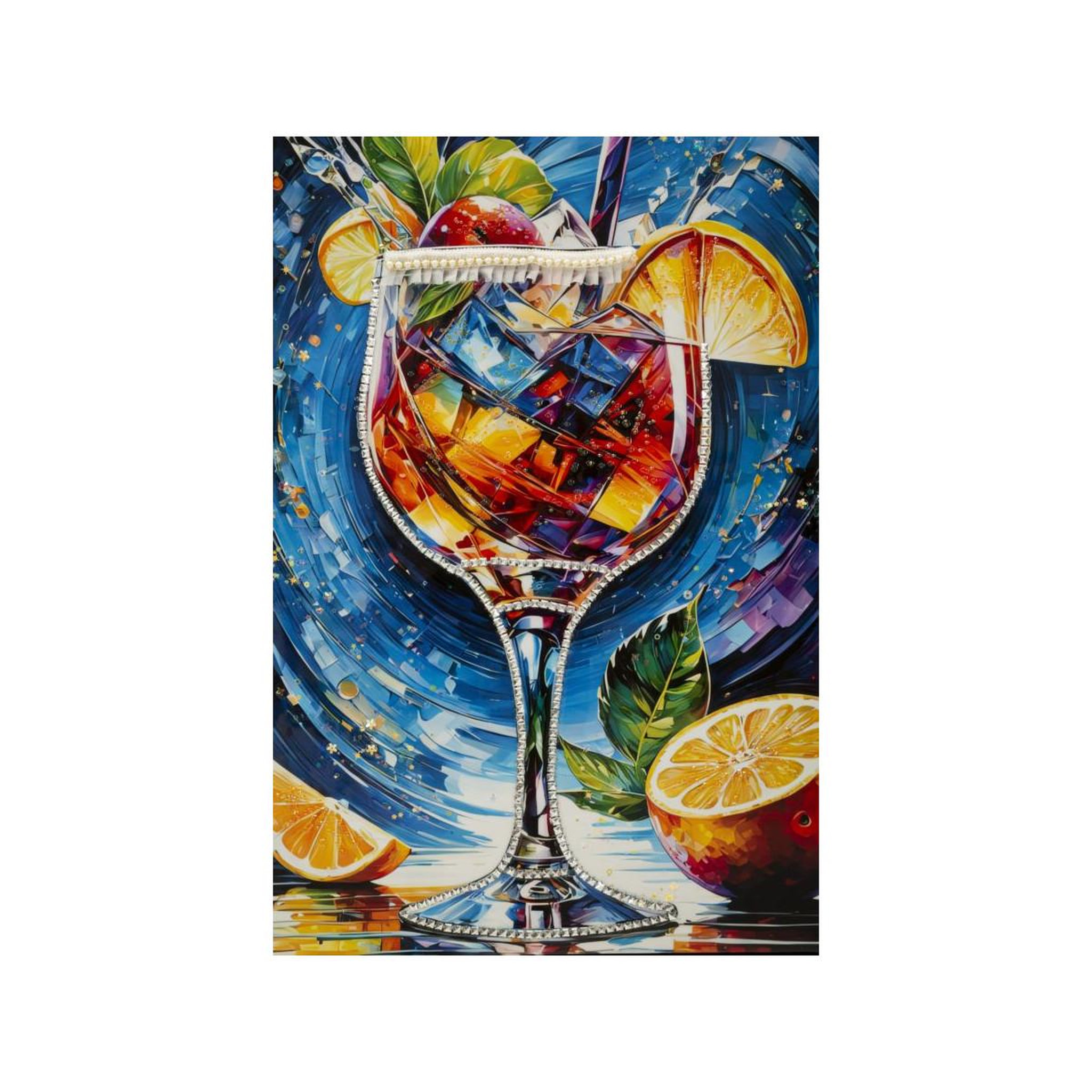 Voir la diapositive 4 : Paris Prix Tableau imprimé  cocktail ii  62x92cm multicolore