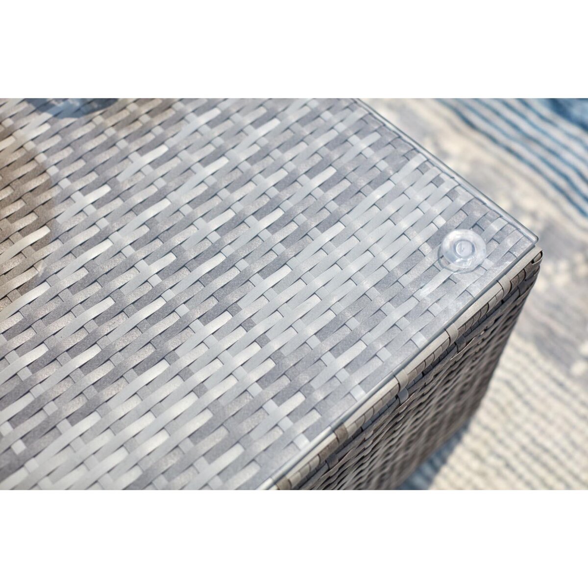 CONCEPT USINE Salon jardin bas 6 places en résine gris PEANA