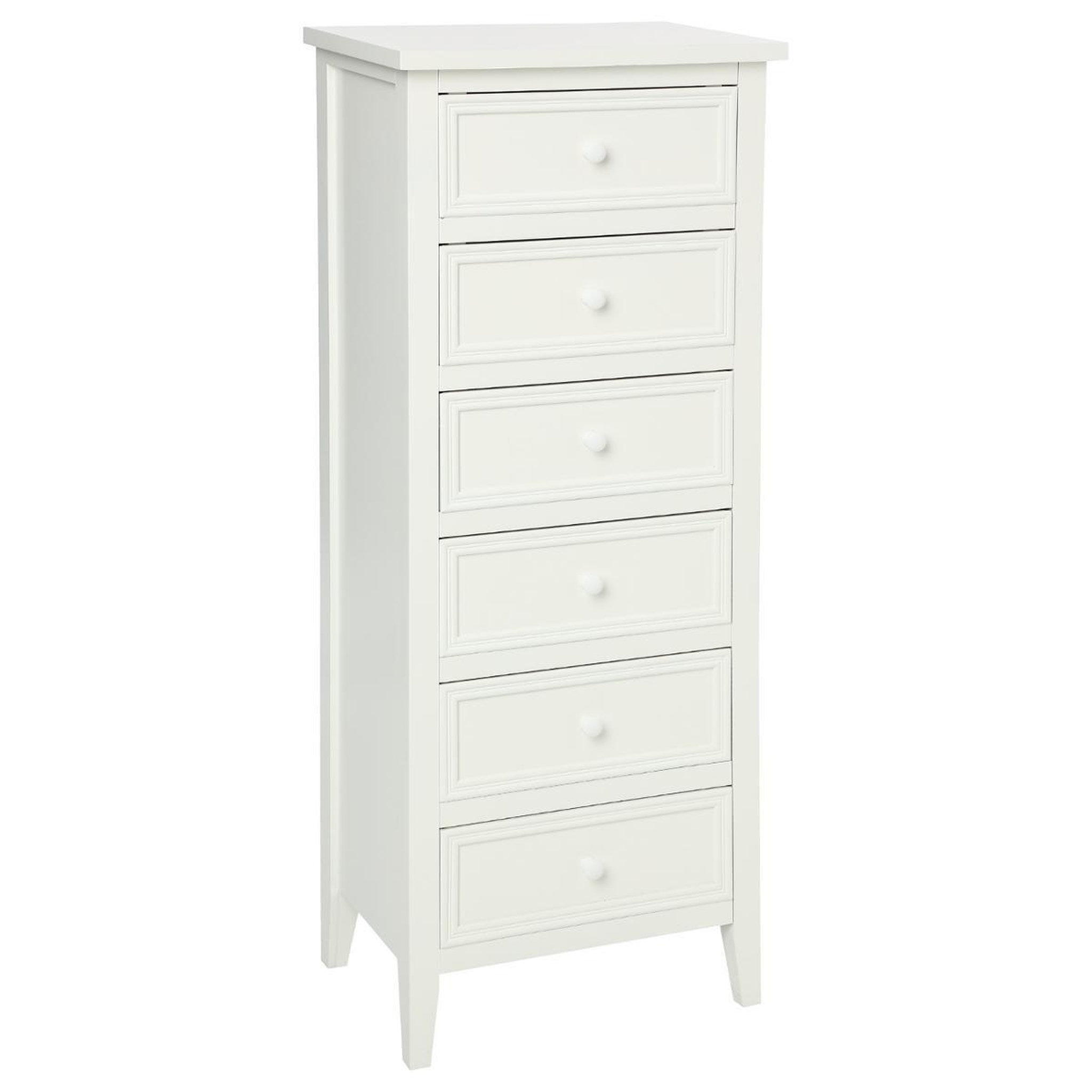 ATMOSPHERA Chiffonnier 6 tiroirs  charme  113cm blanc