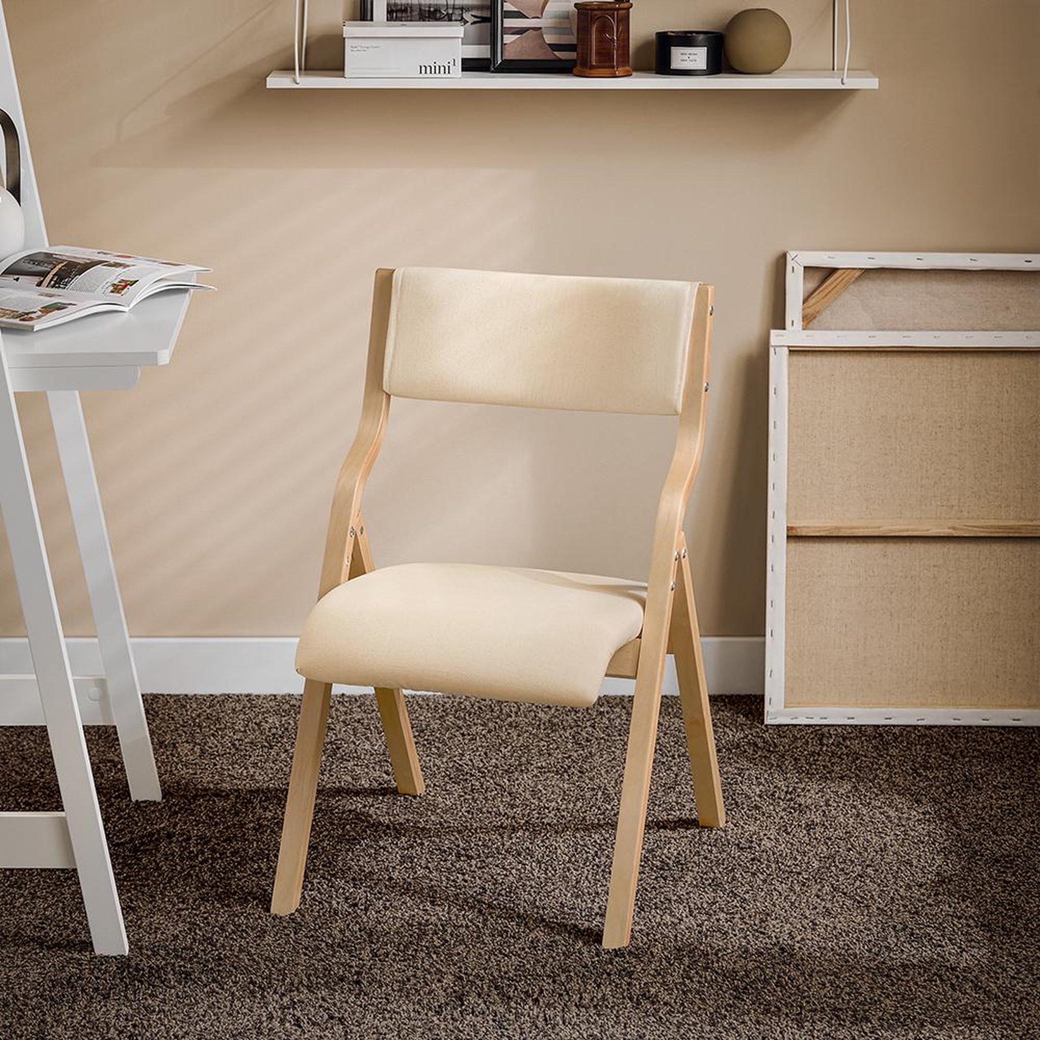 Voir la diapositive 6 : SOBUY Chaise Pliante Design Blanc 48x42x80cm FST40-WX2