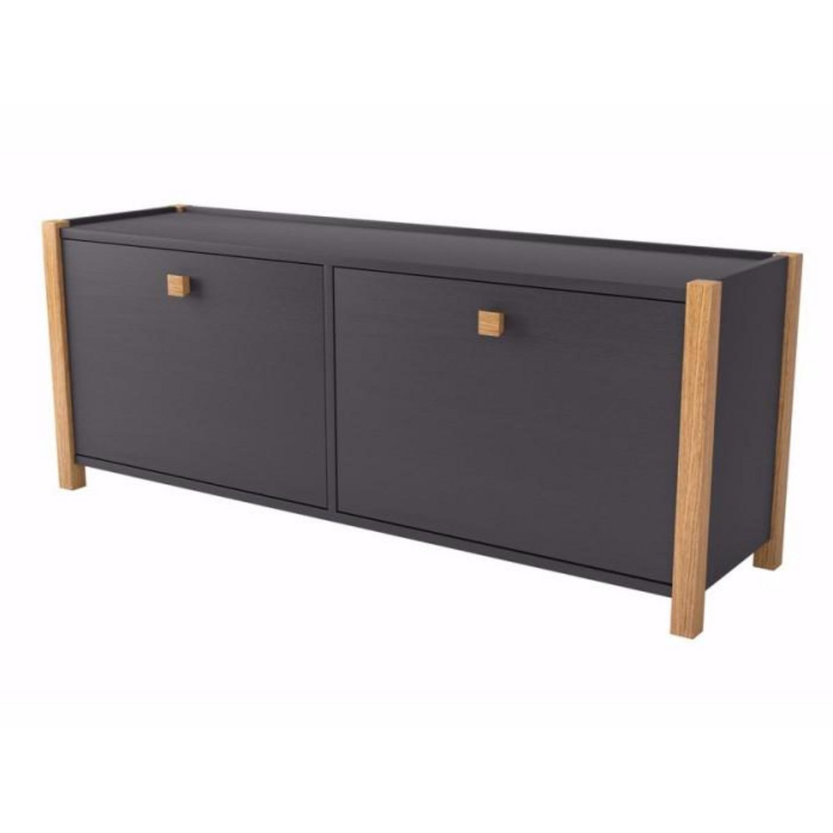 Paris Prix Meuble à Chaussures 2 Compartiments  Hannover  125cm Gris