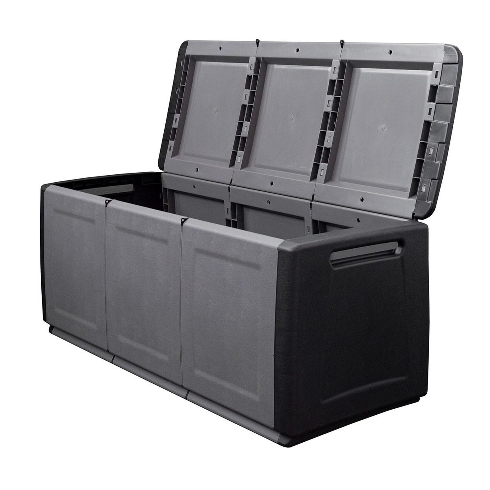 INTEC Coffre de rangement 330L Gris/Noir 138 x 53 x H57cm Poignées de transport polypropylène INTEC