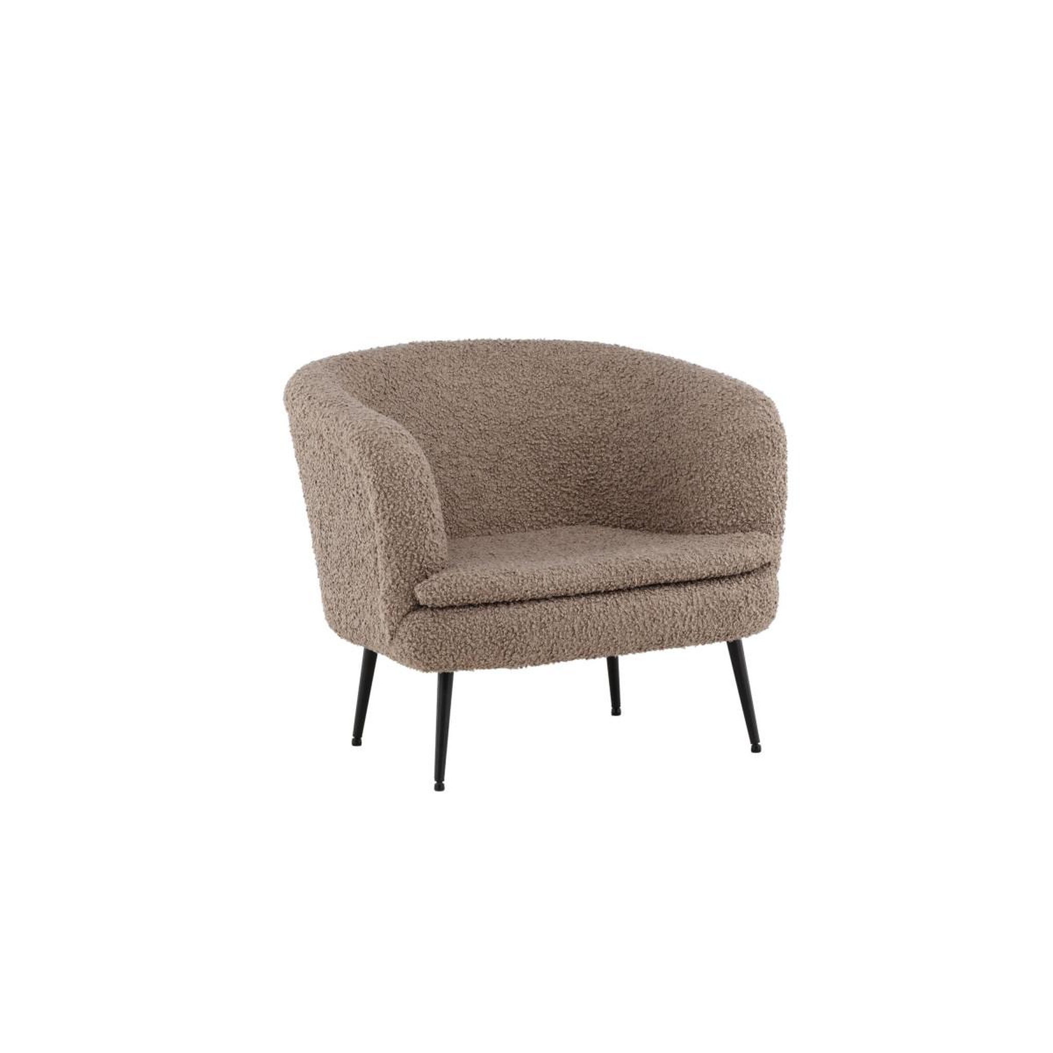 Voir la diapositive 3 : Paris Prix Fauteuil design bouclette  nordkoster  81cm beige foncé