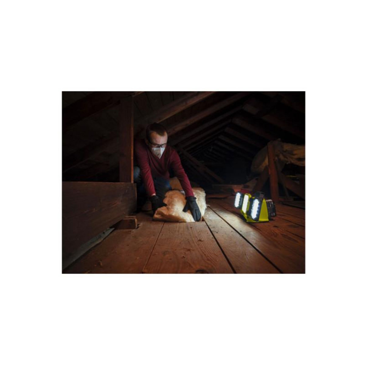 Ryobi Pack RYOBI Triple panneau lumineux LED Hybrid 3000 Lumens Filaire et sur batterie 18V RLPH18-0 - 1