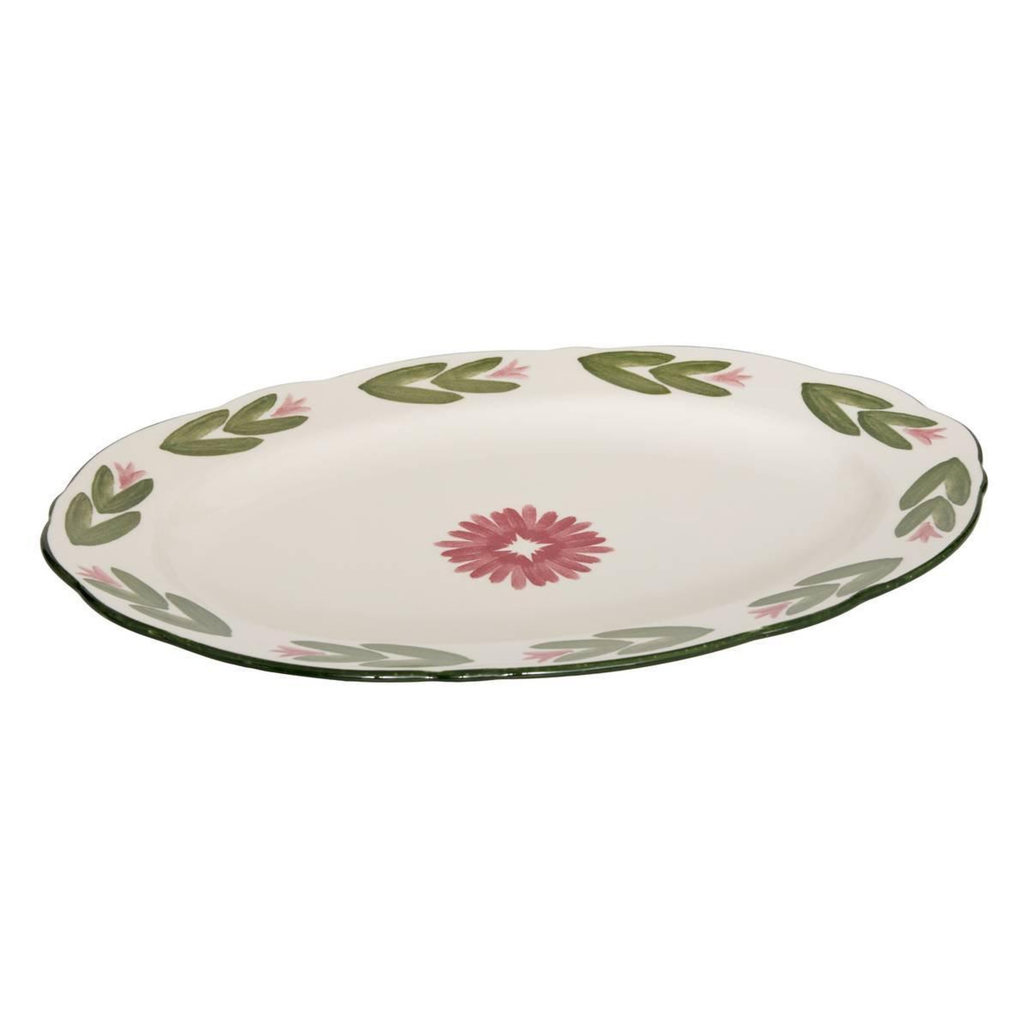 SECRET DE GOURMET Plat de présentation en porcelaine  mona  33cm vert