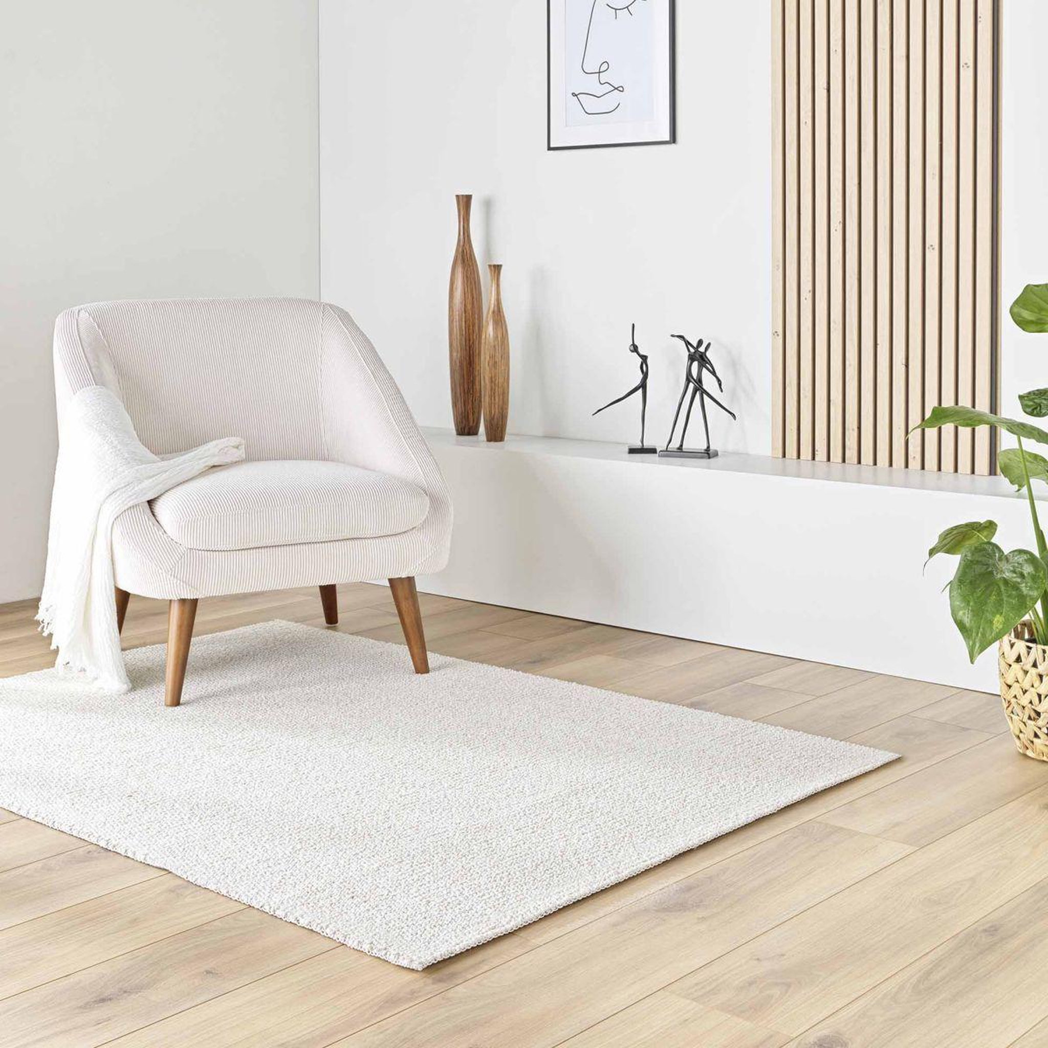 Voir la diapositive 4 : Douceur d'Intérieur Tapis déco bouclette  lisaia  120x170cm naturel