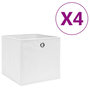 Voir la diapositive 1 : VIDAXL Boîtes de rangement 4 pcs Tissu intisse 28x28x28 cm Blanc