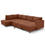 Voir la diapositive 2 : LISA DESIGN Jake - canapé panoramique d'angle gauche 7 places convertible avec coffre en tissu velours relief