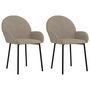 Voir la diapositive 2 : VIDAXL Chaises a manger lot de 2 Gris clair Velours