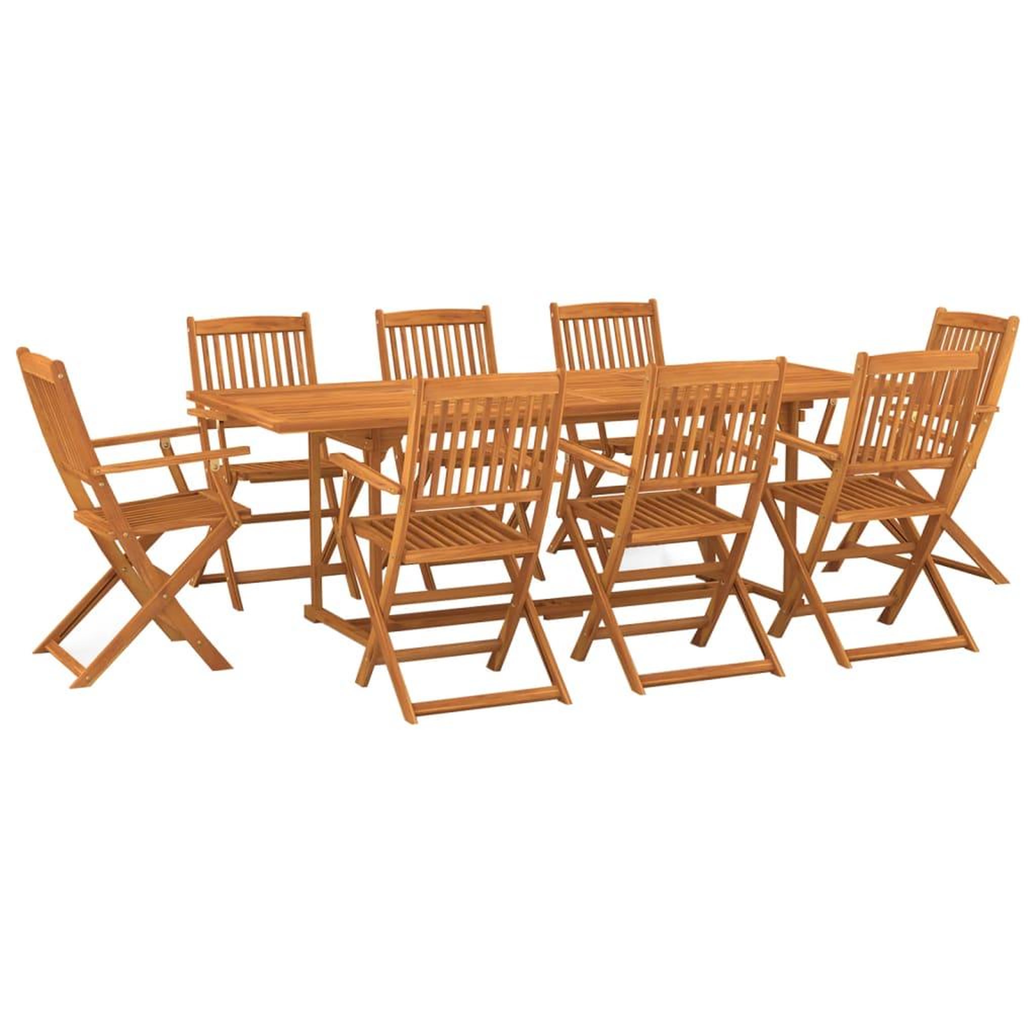 Voir la diapositive 2 : VIDAXL Ensemble a manger de jardin 9 pcs 220x90x75 cm bois d'acacia