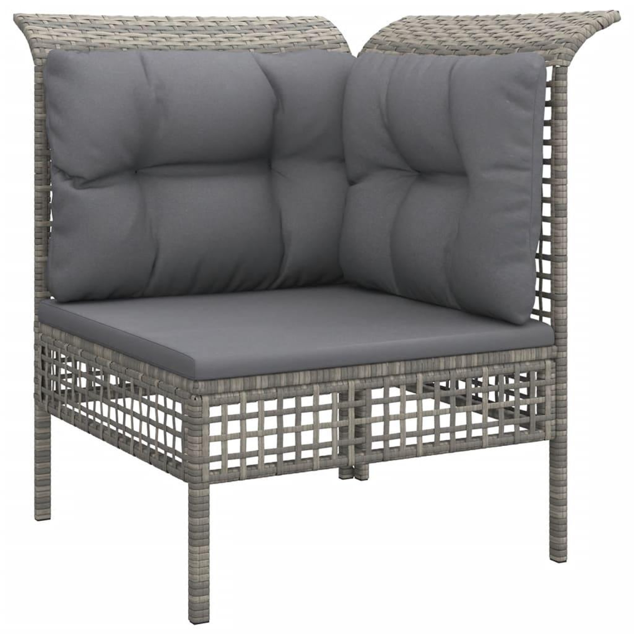 Voir la diapositive 5 : VIDAXL Salon de jardin 5 pcs avec coussins Gris Resine tressee